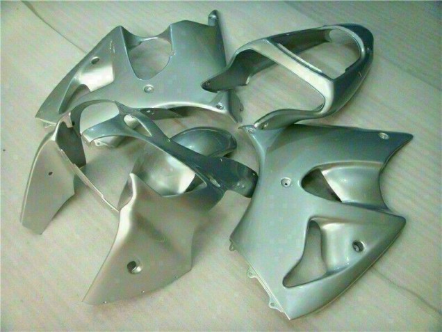 Silver 00-02 Kawasaki ZX6R Motorcycle Fairings Silver 00-02 Kawasaki ZX6R Motorcycle Fairings