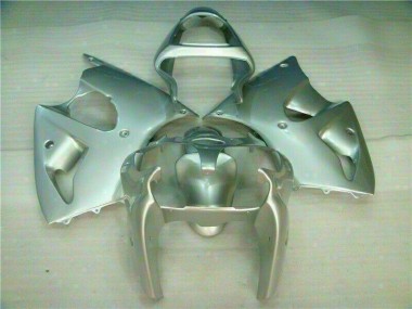 Silver 00-02 Kawasaki ZX6R Motorcycle Fairings