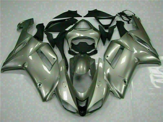 Silver 07-08 Kawasaki ZX6R Motorcycle Fairings