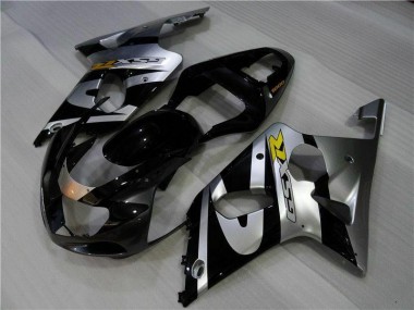 Silver Black 00-02 Suzuki GSXR 1000 Motorcycle Fairings
