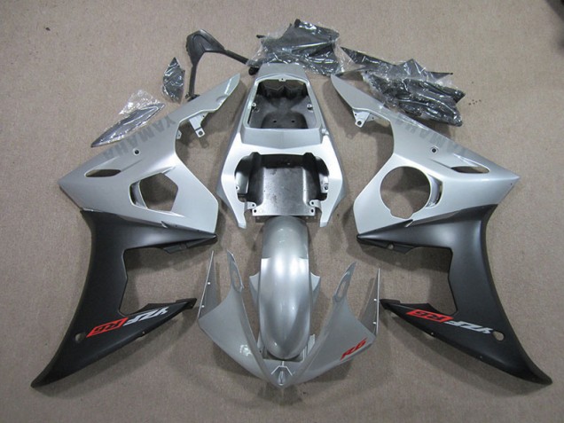 Silver Black 03-05 Yamaha YZF R6 Motorcycle Fairing Silver Black 03-05 Yamaha YZF R6 Motorcycle Fairing