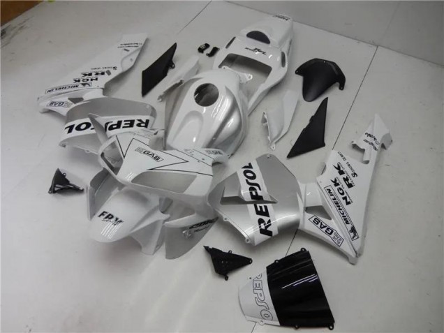 Silver White Black Repsol 03-04 Honda CBR600RR Motorcycle Fairings Silver White Black Repsol 03-04 Honda CBR600RR Motorcycle Fairings