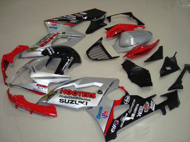Silver and Red 05-06 Suzuki GSXR 1000 Motorcycle Fairings Silver and Red 05-06 Suzuki GSXR 1000 Motorcycle Fairings