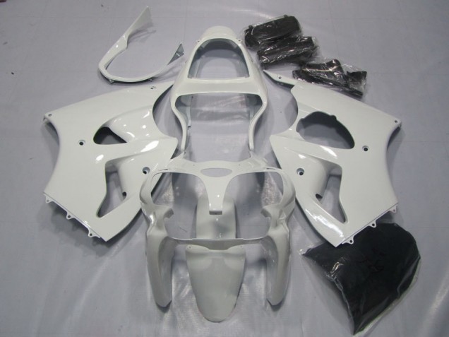 White 00-02 Kawasaki ZX6R Motorcycle Fairing White 00-02 Kawasaki ZX6R Motorcycle Fairing