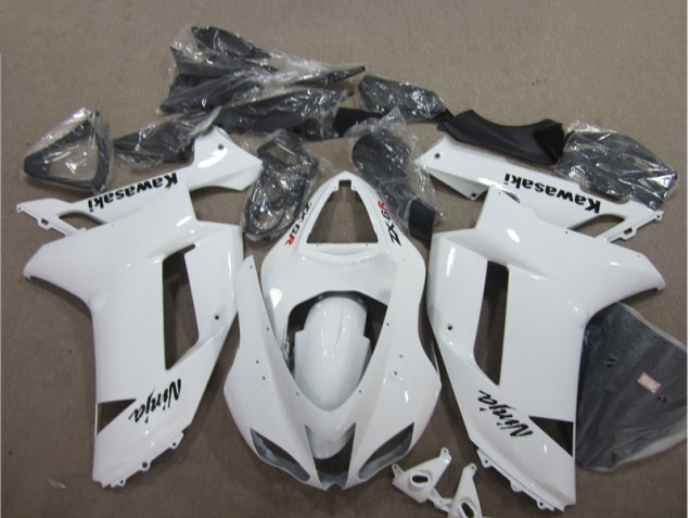 White 07-08 Kawasaki ZX6R Motorcycle Fairings White 07-08 Kawasaki ZX6R Motorcycle Fairings