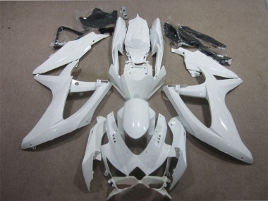 White 08-10 Suzuki GSXR 600 Motorcycle Fairings