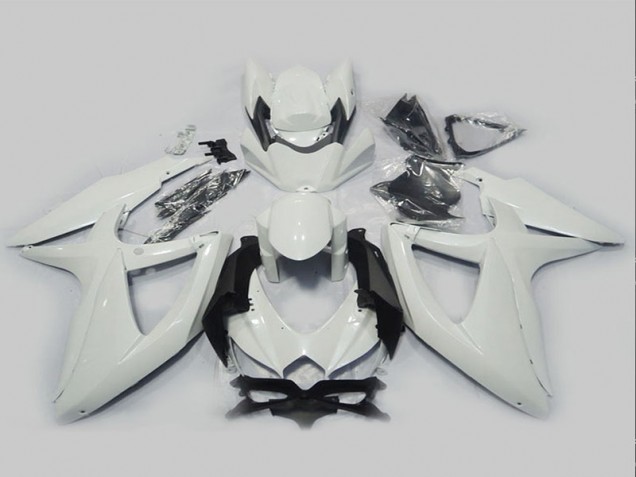 White 08-10 Suzuki GSXR 750 Motorcycle Fairings