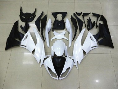 White 09-12 Kawasaki ZX6R Motorcycle Fairings