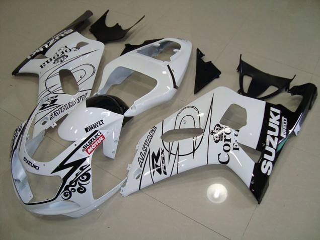 White Alstare Motul 01-03 Suzuki GSXR 750 Motorcycle Fairings