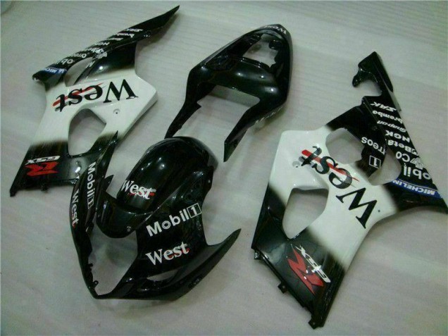 White Black 03-04 Suzuki GSXR 1000 Full Motorcycle Fairing Kits