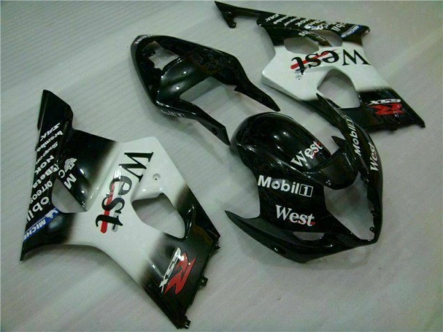 White Black 03-04 Suzuki GSXR 1000 Full Motorcycle Fairing Kits