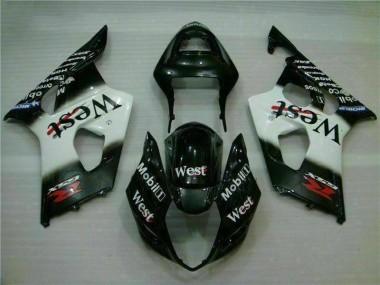 White Black 03-04 Suzuki GSXR 1000 Full Motorcycle Fairing Kits