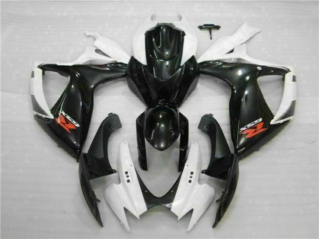 White Black 06-07 Suzuki GSXR 600/750 Motorcycle Fairings