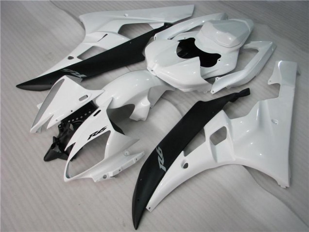 White Black 06-07 Yamaha YZF R6 Motorcycle Fairing