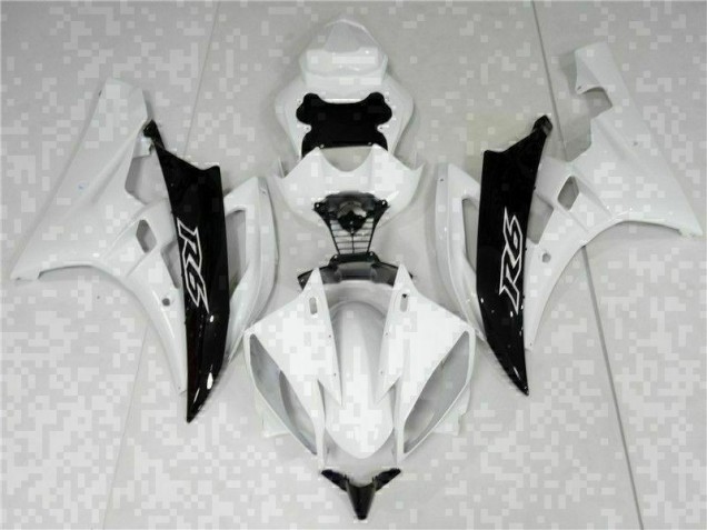White Black 06-07 Yamaha YZF R6 Motorcycle Fairings