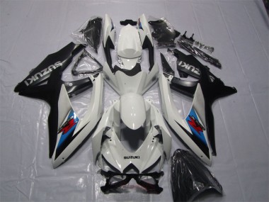 White Black 07-08 Suzuki GSXR 1000 Motorcycle Fairings