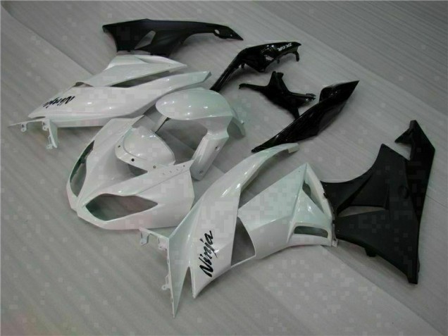 White Black 09-12 Kawasaki ZX6R Motorcycle Fairing