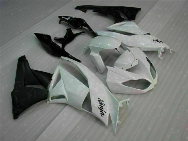 White Black 09-12 Kawasaki ZX6R Motorcycle Fairing