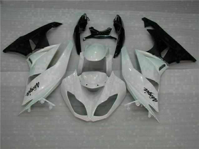 White Black 09-12 Kawasaki ZX6R Motorcycle Fairing