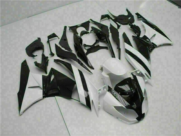 White Black 09-12 Kawasaki ZX6R Motorcycle Fairings