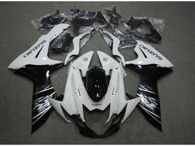 White Black 11-21 Suzuki GSXR 600 Motorcycle Fairings White Black 11-21 Suzuki GSXR 600 Motorcycle Fairings