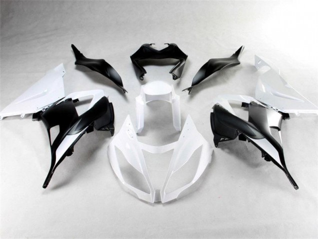White Black 13-18 Kawasaki ZX6R Motorcycle Fairing
