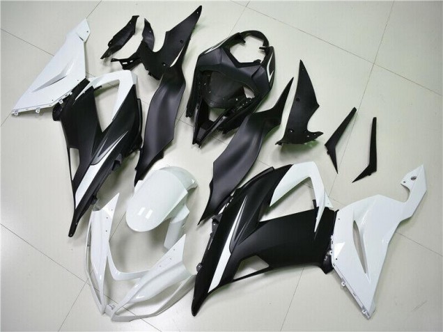 White Black 13-18 Kawasaki ZX6R Motorcycle Fairing