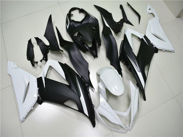 White Black 13-18 Kawasaki ZX6R Motorcycle Fairing