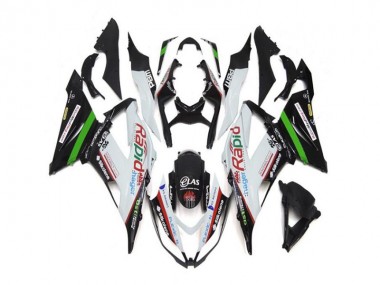 White Black 13-18 Kawasaki ZX6R Motorcycle Fairings