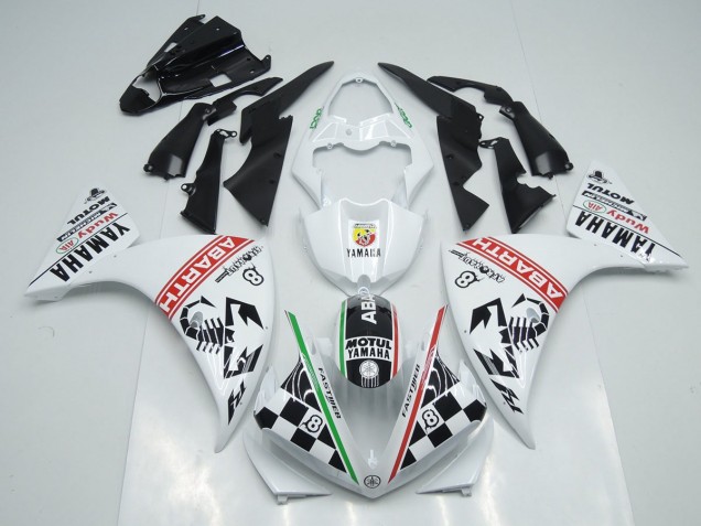 White Black Abrath 12-14 Yamaha YZF R1 Motorcycle Fairings White Black Abrath 12-14 Yamaha YZF R1 Motorcycle Fairings