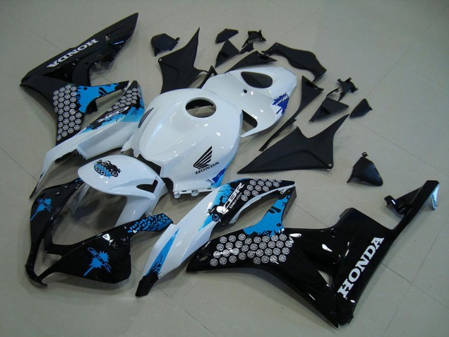 White Black Blue 07-08 Honda CBR600RR Motorcycle Fairings