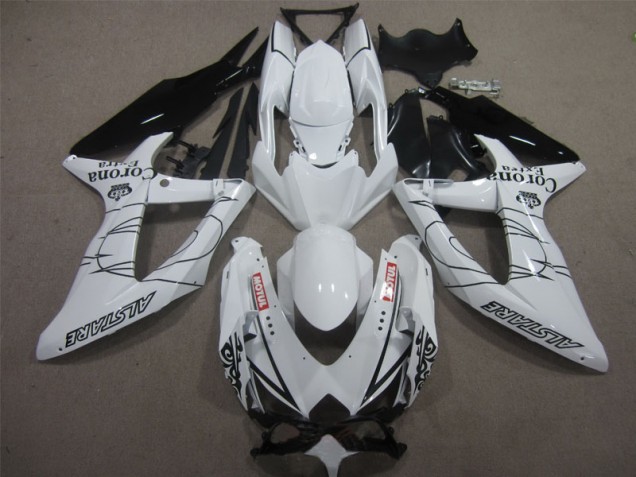 White Black Corona Extra Motul 08-10 Suzuki GSXR 600 Motorcycle Fairings White Black Corona Extra Motul 08-10 Suzuki GSXR 600 Motorcycle Fairings