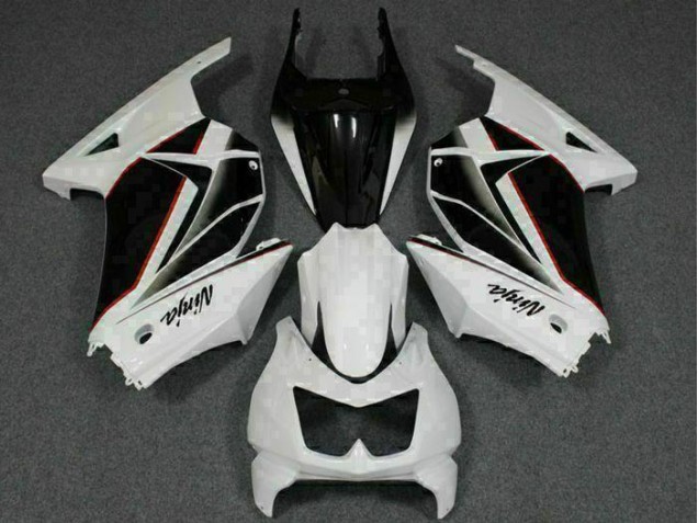 White Black Ninja 08-12 Kawasaki EX250 Motorcycle Fairing White Black Ninja 08-12 Kawasaki EX250 Motorcycle Fairing