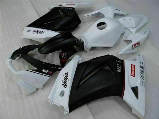 White Black Ninja 08-12 Kawasaki EX250 Motorcycle Fairings White Black Ninja 08-12 Kawasaki EX250 Motorcycle Fairings