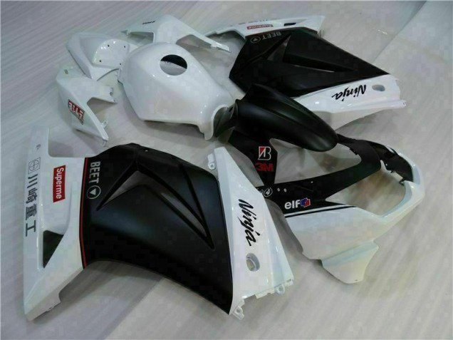 White Black Ninja 08-12 Kawasaki EX250 Motorcycle Fairings White Black Ninja 08-12 Kawasaki EX250 Motorcycle Fairings