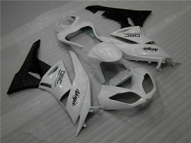 White Black Ninja 09-12 Kawasaki ZX6R Motorcycle Fairings White Black Ninja 09-12 Kawasaki ZX6R Motorcycle Fairings