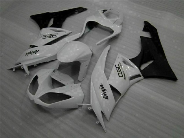 White Black Ninja 09-12 Kawasaki ZX6R Motorcycle Fairings White Black Ninja 09-12 Kawasaki ZX6R Motorcycle Fairings