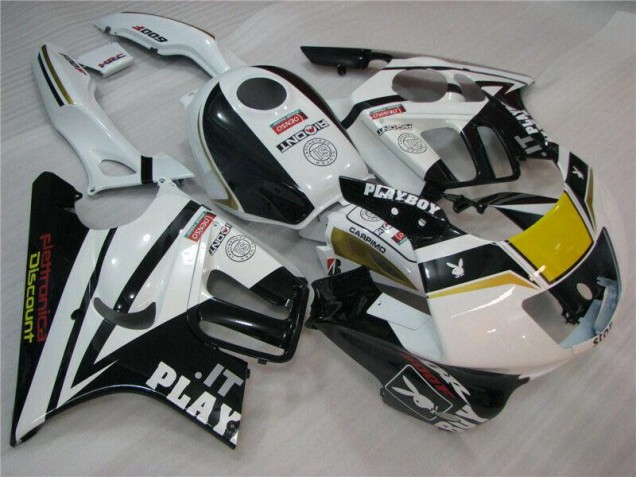 White Black Playboy 95-98 Honda CBR600 F3 Motorcycle Fairings