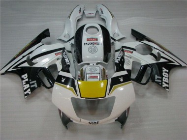 White Black Playboy 95-98 Honda CBR600 F3 Motorcycle Fairings