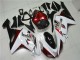 White Black Red 07-08 Kawasaki ZX6R Motorcycle Fairings