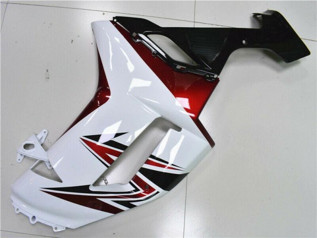 White Black Red 07-08 Kawasaki ZX6R Motorcycle Fairings