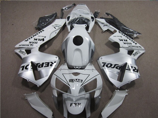 White Black Repsol 05-06 Honda CBR600RR Motorcycle Fairing White Black Repsol 05-06 Honda CBR600RR Motorcycle Fairing