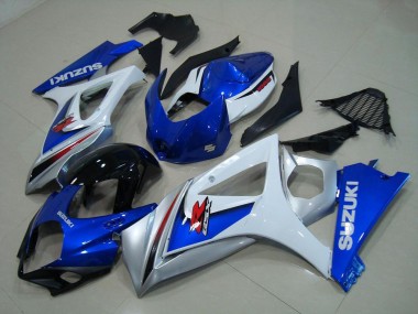 White Blue 07-08 Suzuki GSXR 1000 Motorcycle Fairings