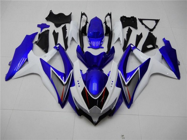 White Blue 08-10 Suzuki GSXR 600/750 Motorcycle Fairings