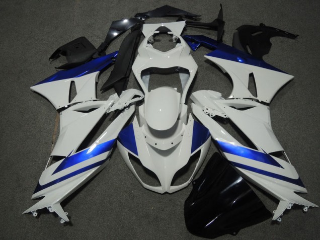 White Blue 09-12 Kawasaki ZX6R Motorcycle Fairings White Blue 09-12 Kawasaki ZX6R Motorcycle Fairings