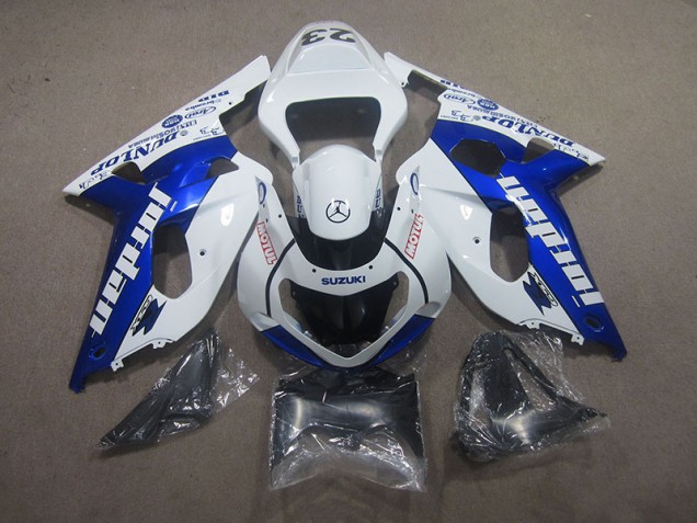 White Blue Motul 01-03 Suzuki GSXR 750 Motorcycle Fairings