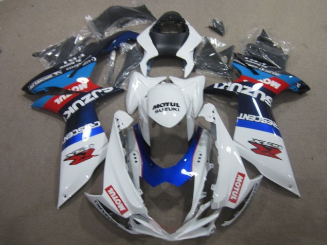 White Blue Motul 11-21 Suzuki GSXR 600 Motorcycle Fairings White Blue Motul 11-21 Suzuki GSXR 600 Motorcycle Fairings