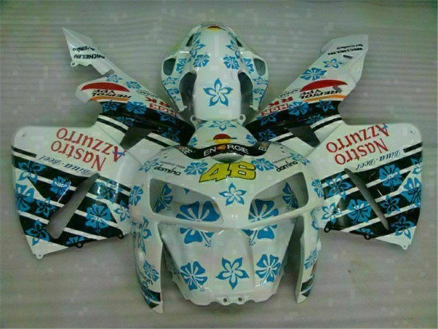 White Blue Nastro Azzurro 46 05-06 Honda CBR600RR Motorcycle Fairing White Blue Nastro Azzurro 46 05-06 Honda CBR600RR Motorcycle Fairing