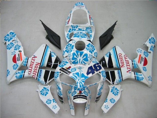 White Blue Nastro Azzurro 46 05-06 Honda CBR600RR Motorcycle Fairings White Blue Nastro Azzurro 46 05-06 Honda CBR600RR Motorcycle Fairings