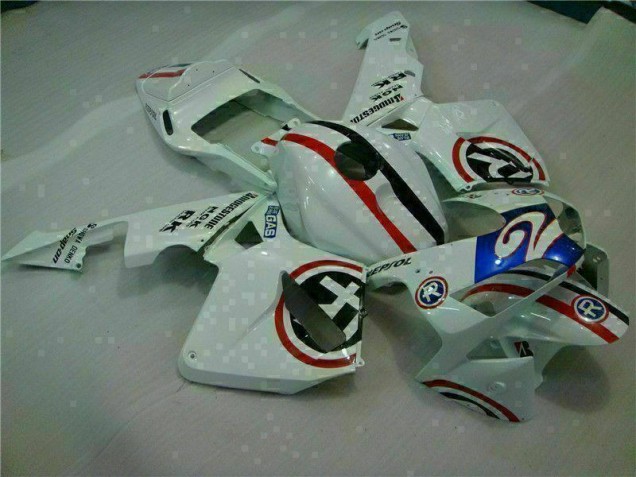 White Blue R 2 03-04 Honda CBR600RR Motorcycle Fairings White Blue R 2 03-04 Honda CBR600RR Motorcycle Fairings